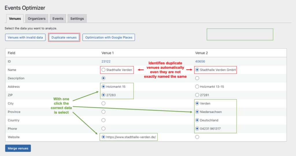 Screenshot Events Optimizer