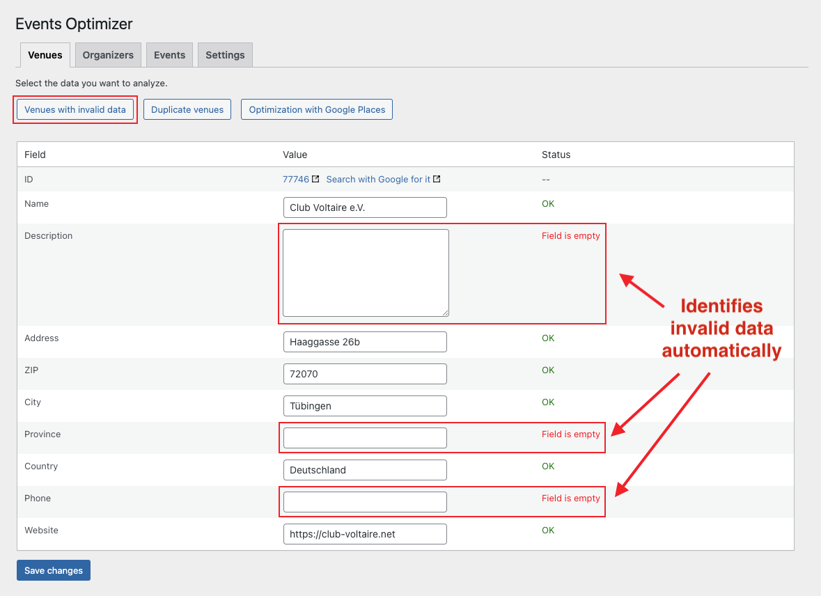 Screenshot Events Optimizer