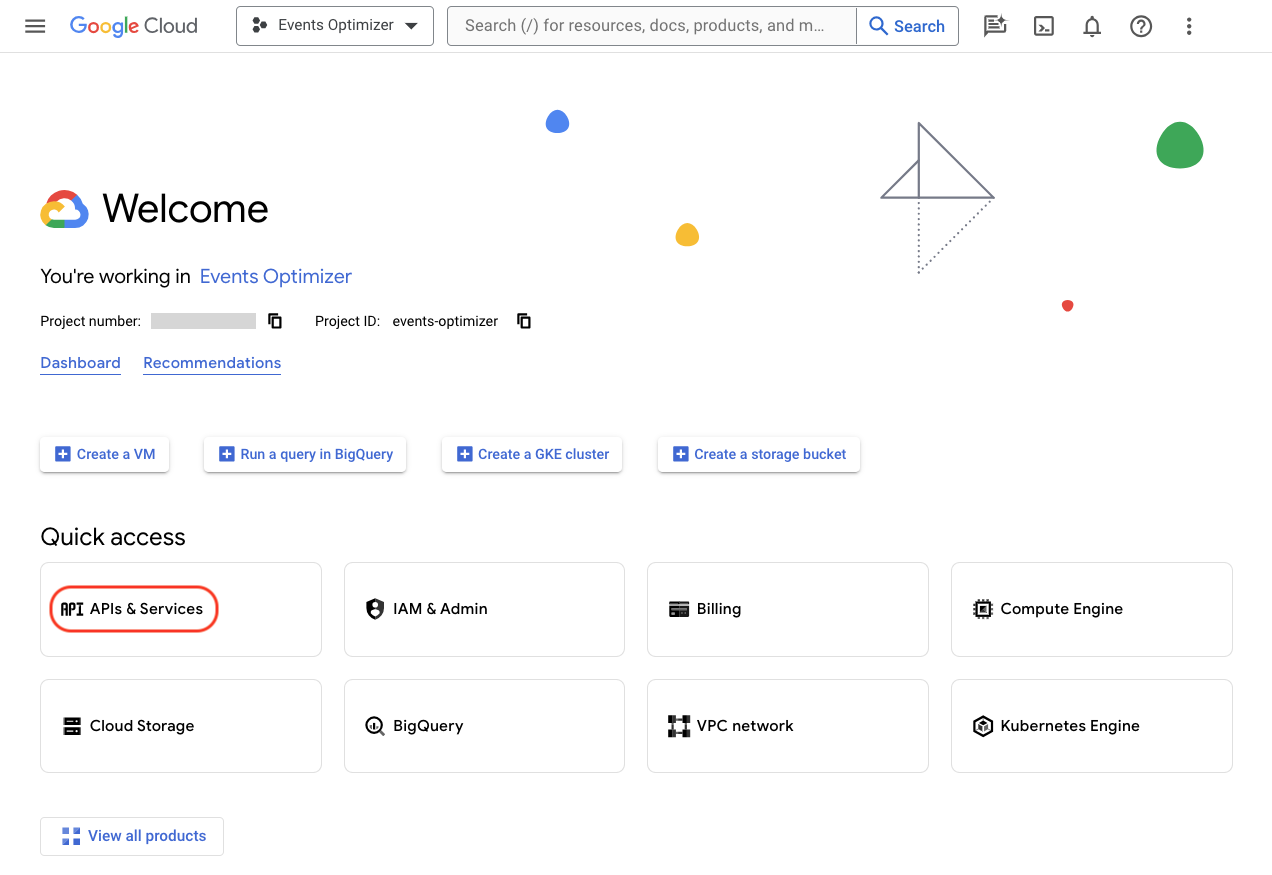 Google Cloud Console - how to create a google API key.