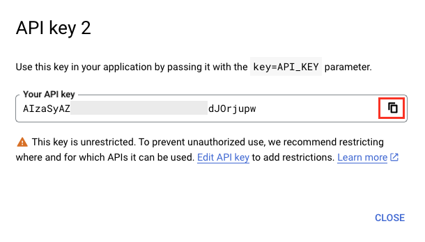 Google Cloud Console - how to enable a Google API key.